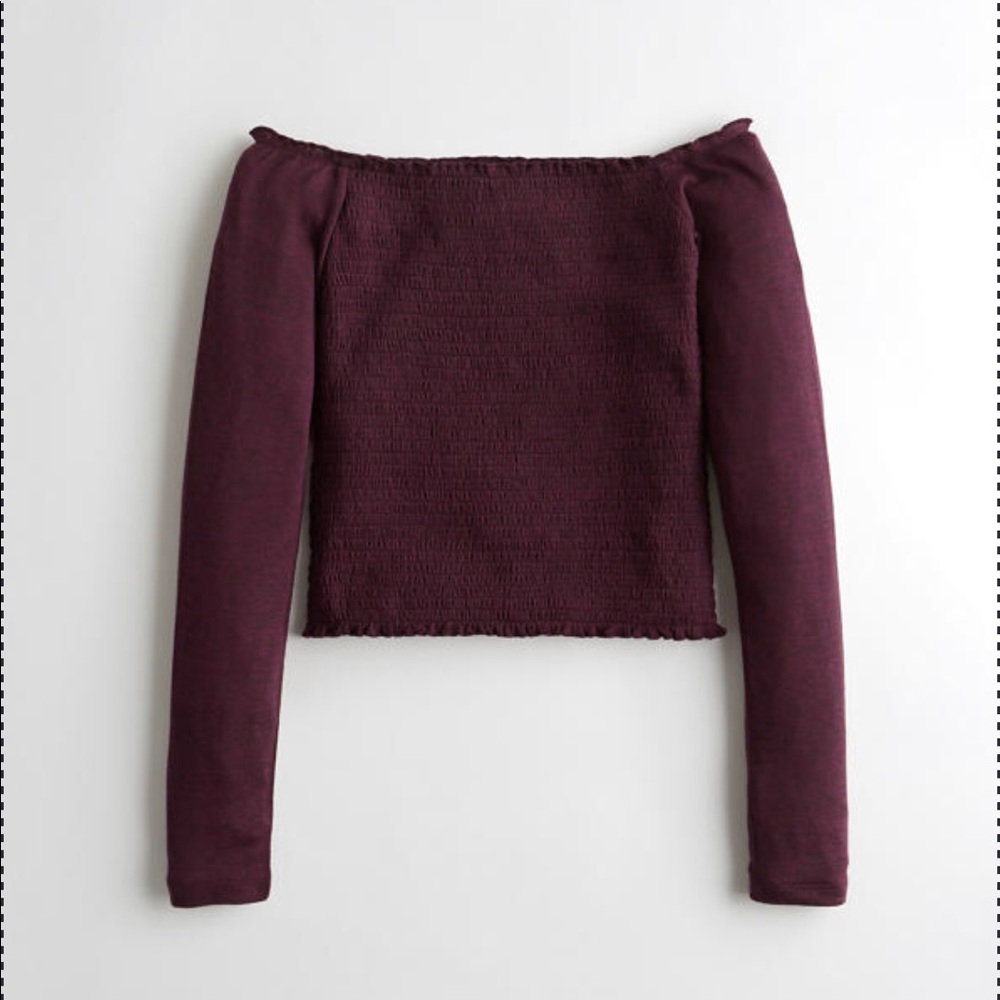 Hollister Smocked Off-The-Shoulder Crop Top